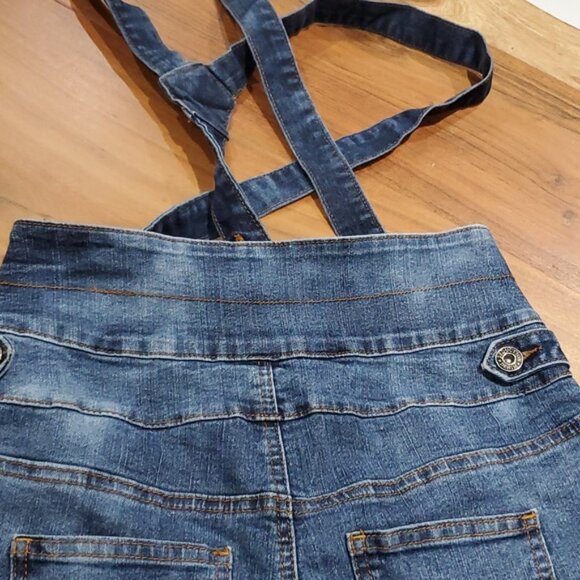 Vintage Y2K Retro High Rise Overall Shorts Adjustable straps - Picture 15 of 15